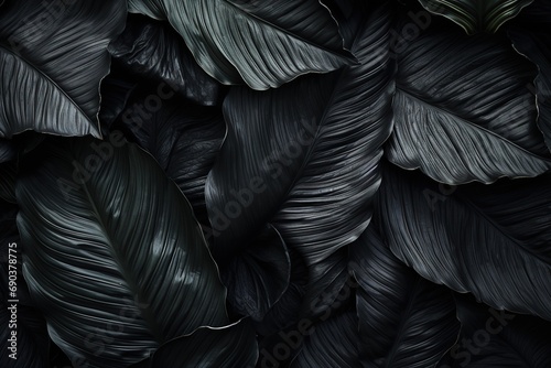 Abstract dark leaves for tropical leaf background.