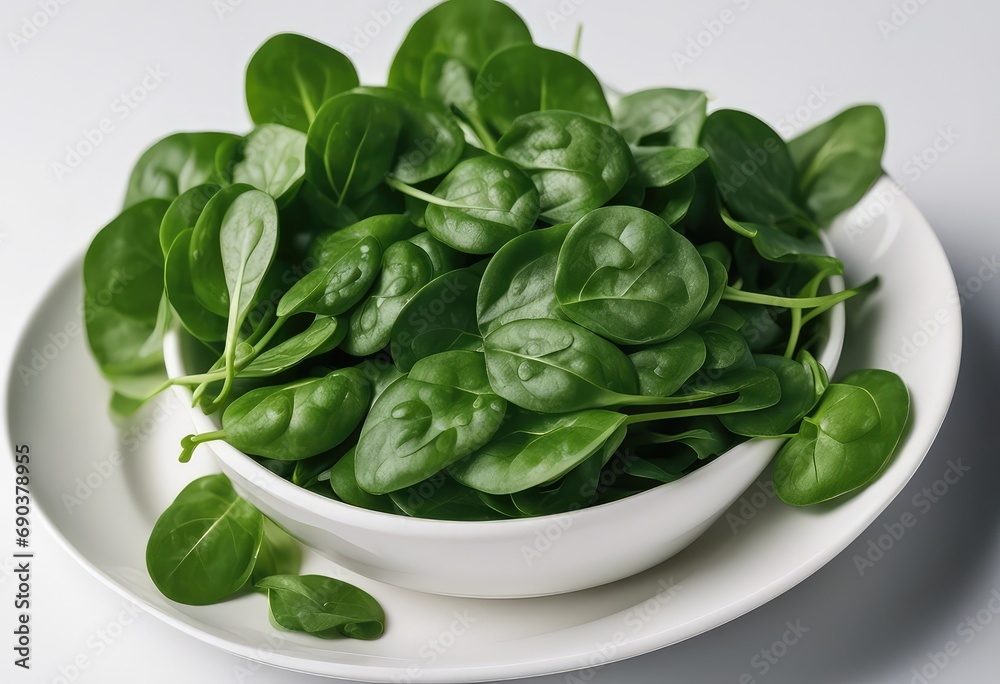 Spinach, isolated, wet, superfood Spinach, isolated, wet, superfood
