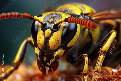 Very close wasp macro shot. © Bargais