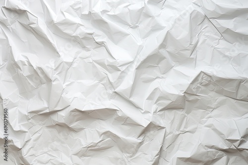 White, crumpled paper texture background.