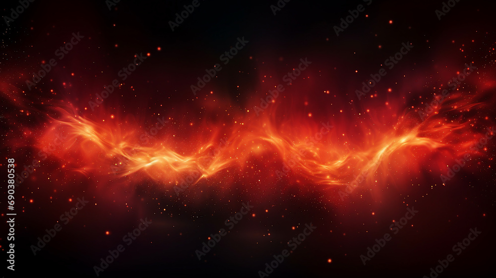 Mesmerizing Red Flames: High-Quality Closeup Shot of a Burning Campfire with Vibrant Sparks Overlay - Fiery Motion and Heat for Creative Backgrounds and Intense Atmosphere.