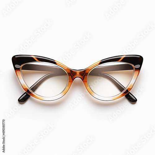 Cat eye glasses isolated on white background. Retro style.