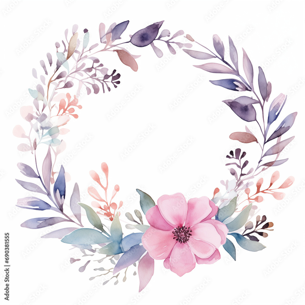 Water Color Floral Wreath