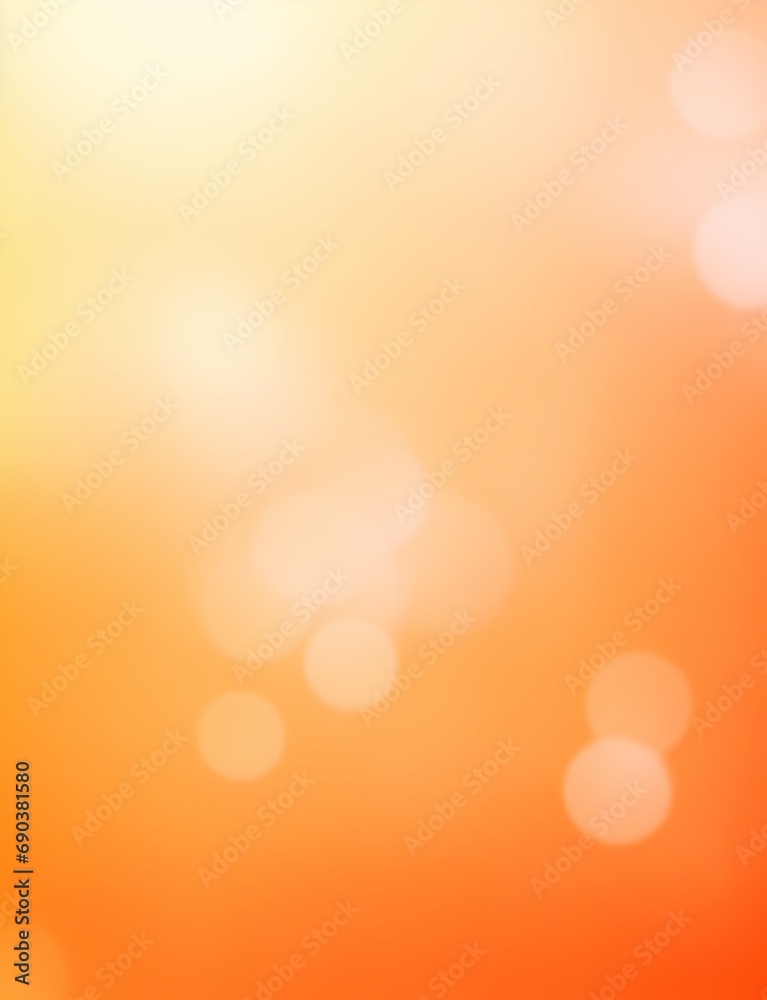 Orange bokeh background template. AI generated illustration