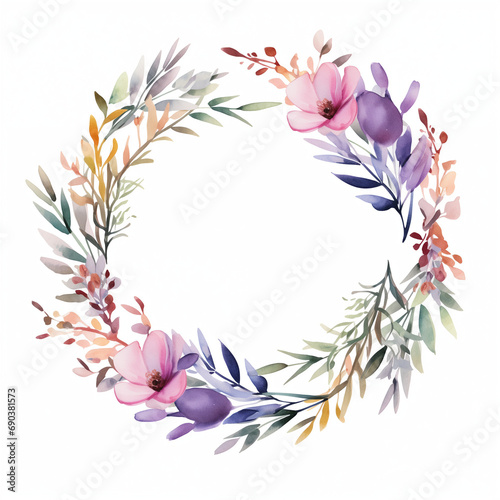 Water Color Floral Wreath