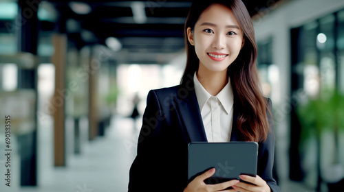 Smiling Asian Businesswoman In Office - legal AI