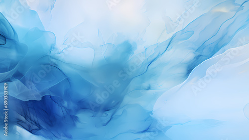 blue abstract art with watercolor paint brush strokes, whisps and waves and calm background design, background, wallpaper, header, website, design resource