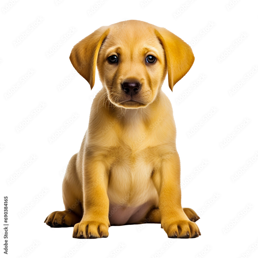 Golden retriever puppy isolated on white