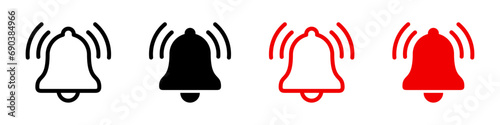 Notification bell icon set