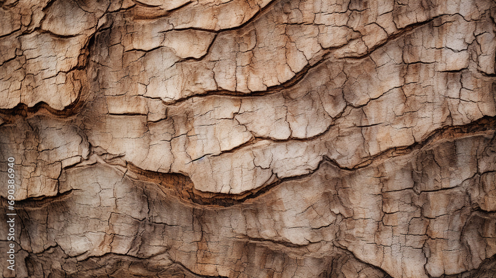 Detailed patterns and textures of tree bark in a close-up shot