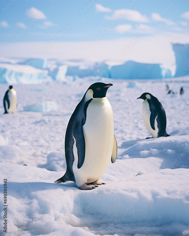Fototapeta premium Emperor penguins in the snow