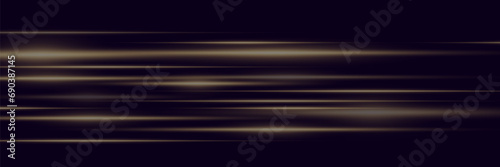 Line movement effect. Speed ​​of light lines. On a black background.