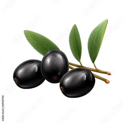 black olives isolated on white