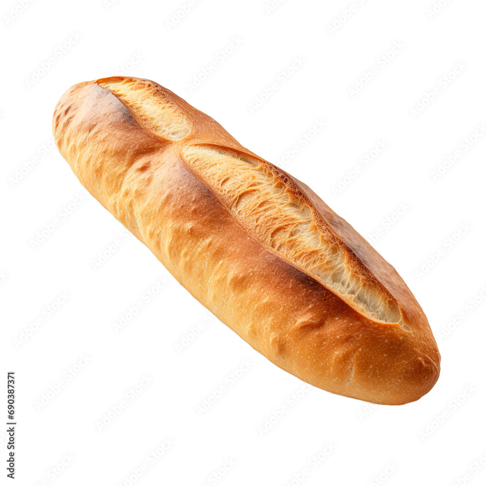 French loaf bread isolated on a transparent French loaf bread isolated on a transparent