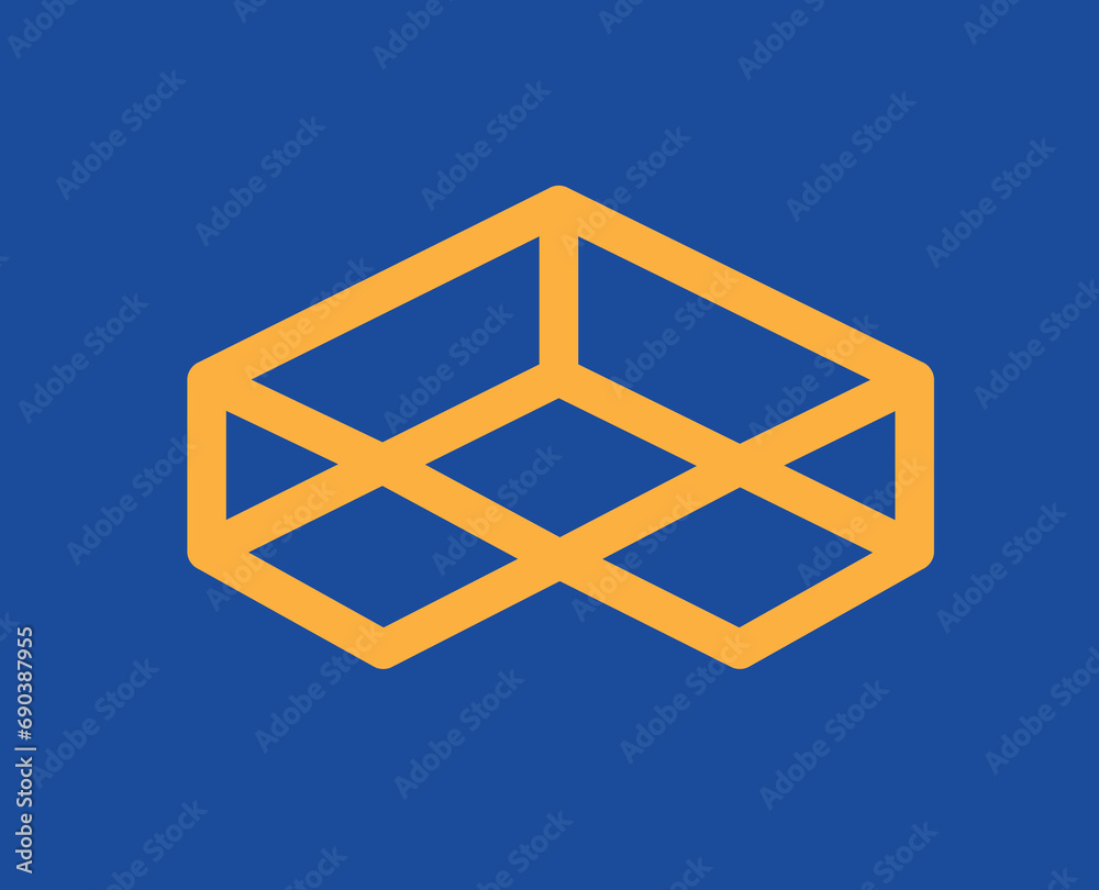 Linear logo icon line cube letter G for business company Linear logo icon line cube letter G for business company
