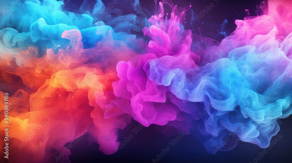 Abstract spread multicolor smoke texture bright background