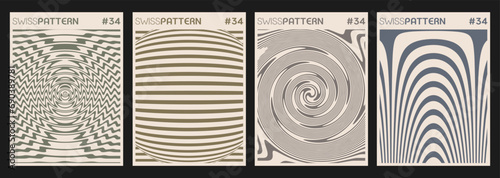 Set Of Retro Geometric Posters. Swiss Design Placards. Modern Covers Collection. Abstract Geometrical Textures.