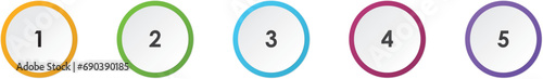 Numbered circle vector illustrations