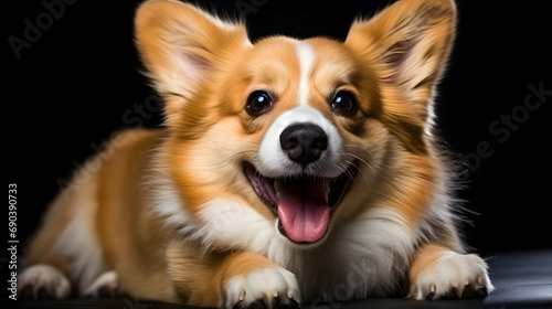 Cheerful corgi dog posing, perfect for pet lovers and animal themes