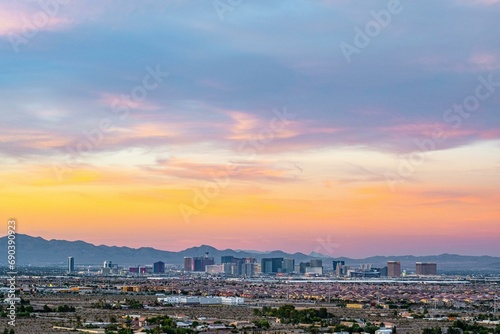 4K Image: Moody Las Vegas Cityscape on the Strip in the Evening