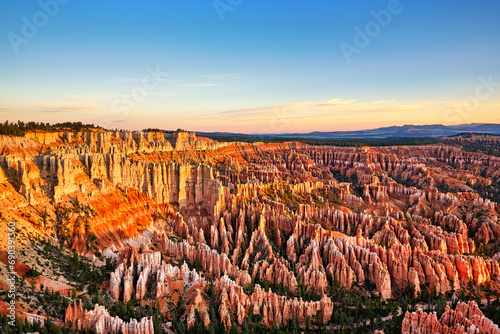 Sunrise at Bryce Point lookout in the Bryce Canyon National Park. Utah USA photo