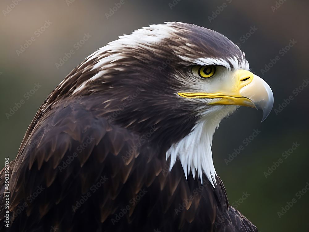 Beautiful closeup portrait of a wild, powerful eagle.
Beautiful closeup portrait of a wild, powerful eagle.