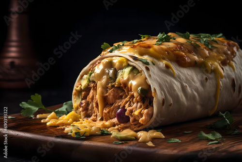 Burritos. A close up magazine quality image of a delicious Burrito 