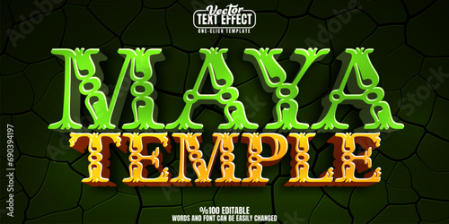 Maya editable text effect, customizable aztec and tribal 3D font style
