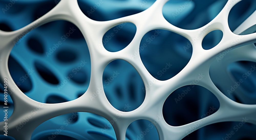 A close up of a blue colored pattern. Focus on joints A close up of a blue colored pattern. Focus on joints
