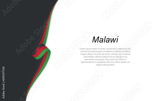 Wave flag of Malawi with copyspace background