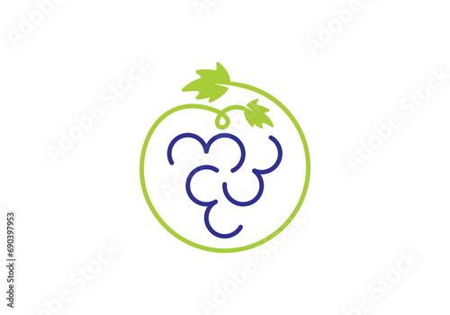 simple modern grape logo design	
