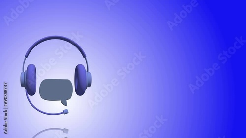 3D call center customer service icon turns on itself