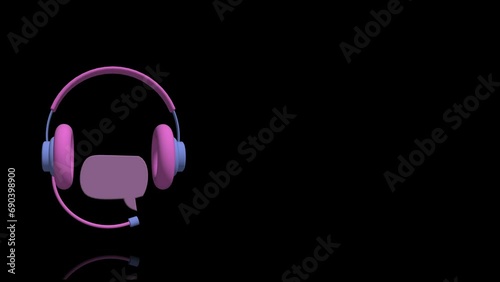 3D call center customer service icon turns on itself