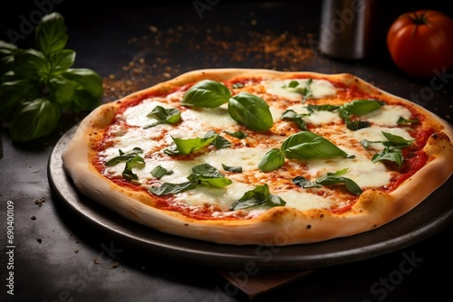 Classic margarita pizza with fresh basil and mozzarella