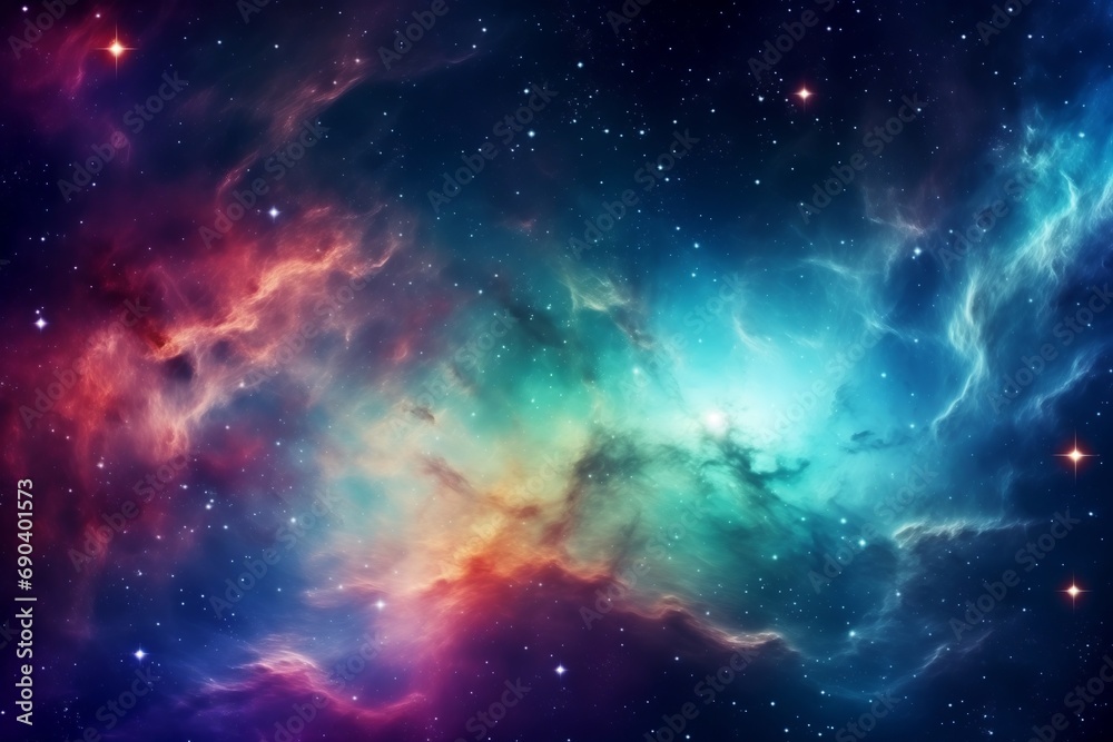 Colorful Space Galaxy Cloud Nebula, Starry Night Cosmos, Universe Science Astronomy, Supernova Background Wallpaper