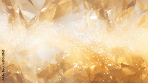 sparkling gold and white abstract design, geometrix, luminous, copy space, 16:9 photo