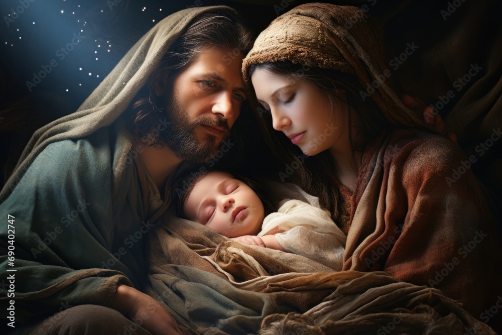 Celebrating the sacred moment: Christmas nativity scene, a timeless portrayal of divine joy 