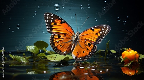 Solitary orange butterfly © Muslim
