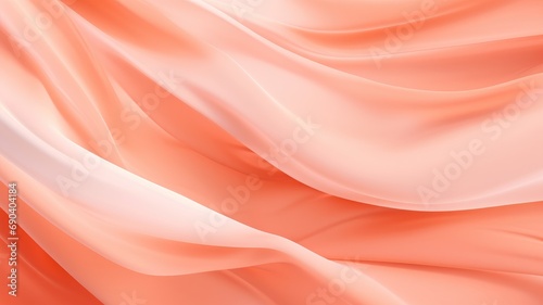 Silky peach fabric with fluid waves and a soft texture