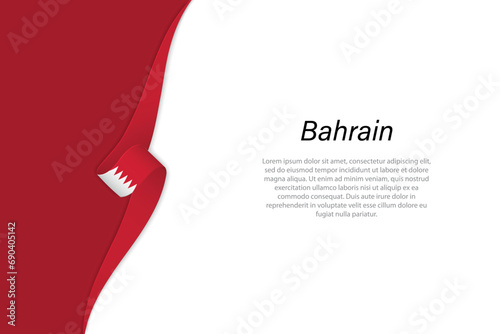 Wave flag of Bahrain with copyspace background