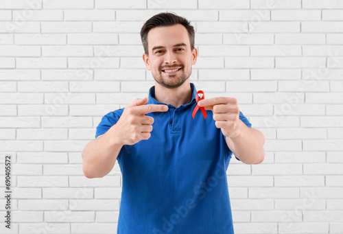 Handsome adult man with red...