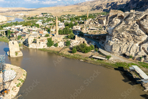 Hasankeyf ancient city. Hasankeyf, which has a history of 12,000 years, was submerged under the dam waters of the Tigris (Dicle) River with its historical bridges and structures. Batman, TURKEY photo