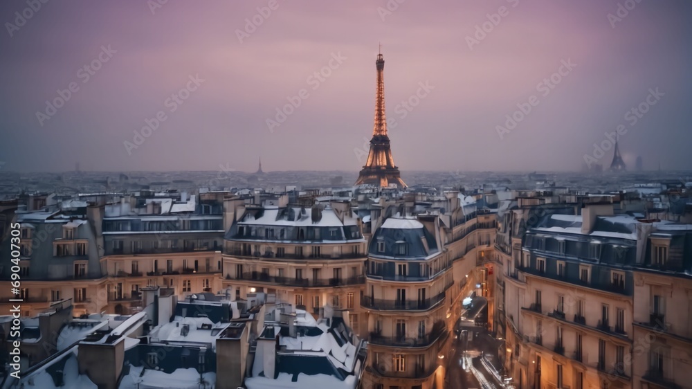 Fototapeta premium view Eiffel Tower Paris.Created with Generative Ai technology