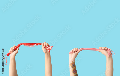 Female hands with whips fro...