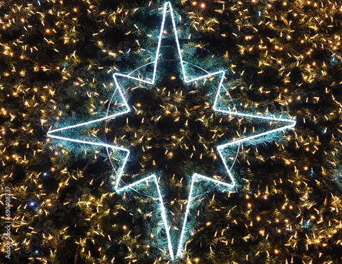 Christmas star, illumination, tree decoration