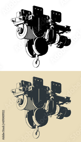 Electric hoist with steel rope