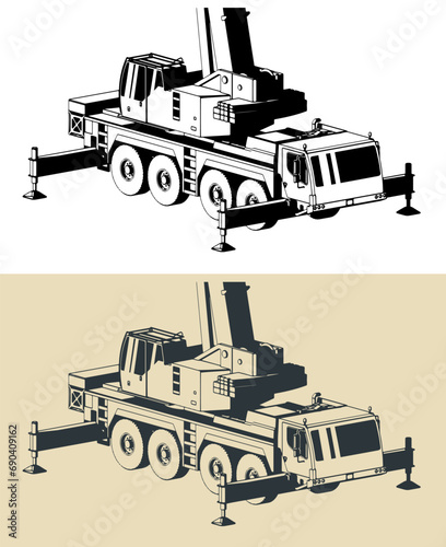 Mobile crane with long powerful telescopic boom