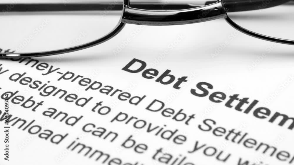 Close up of debt settlement dolly shot Close up of debt settlement dolly shot