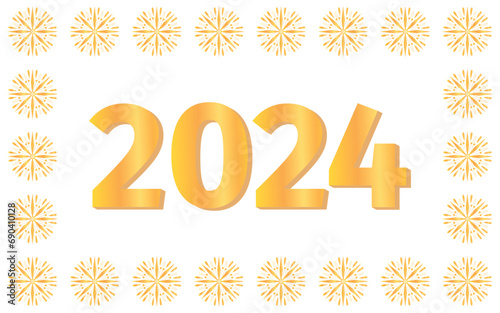 2024. a holiday. New year. year. postcard. gold. golden. numbers. background.