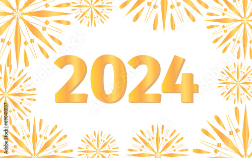 2024. a holiday. New year. year. postcard. gold. golden. numbers. background.